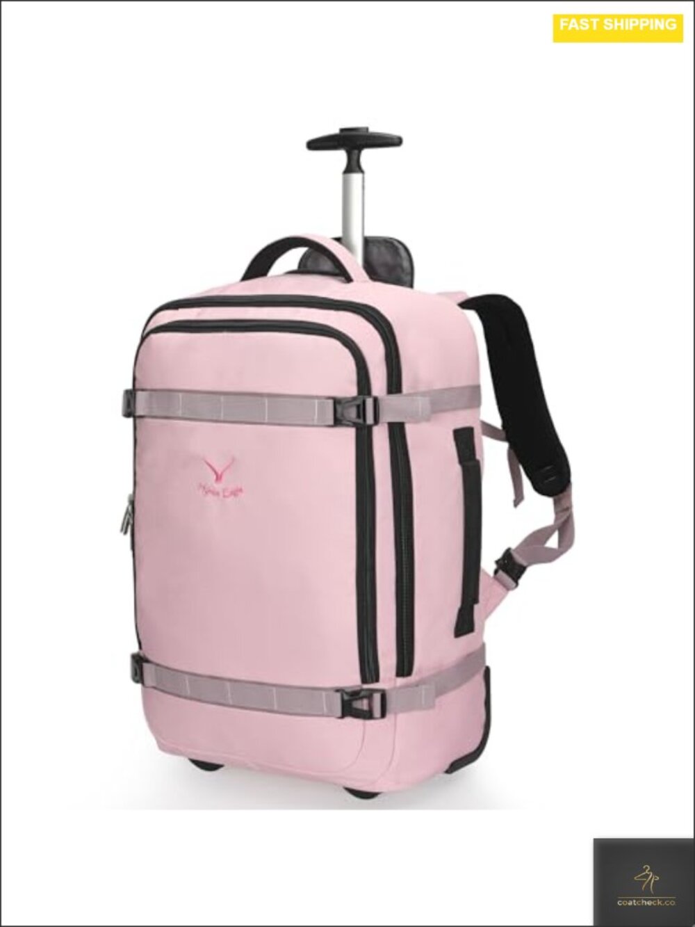 Rolling Backpack with Wheels 42L Airline Approved Carry On Laptop Travel